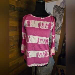 Mudd Girls Pink Tie Dye Cold Shoulder Lace Top, Size 14